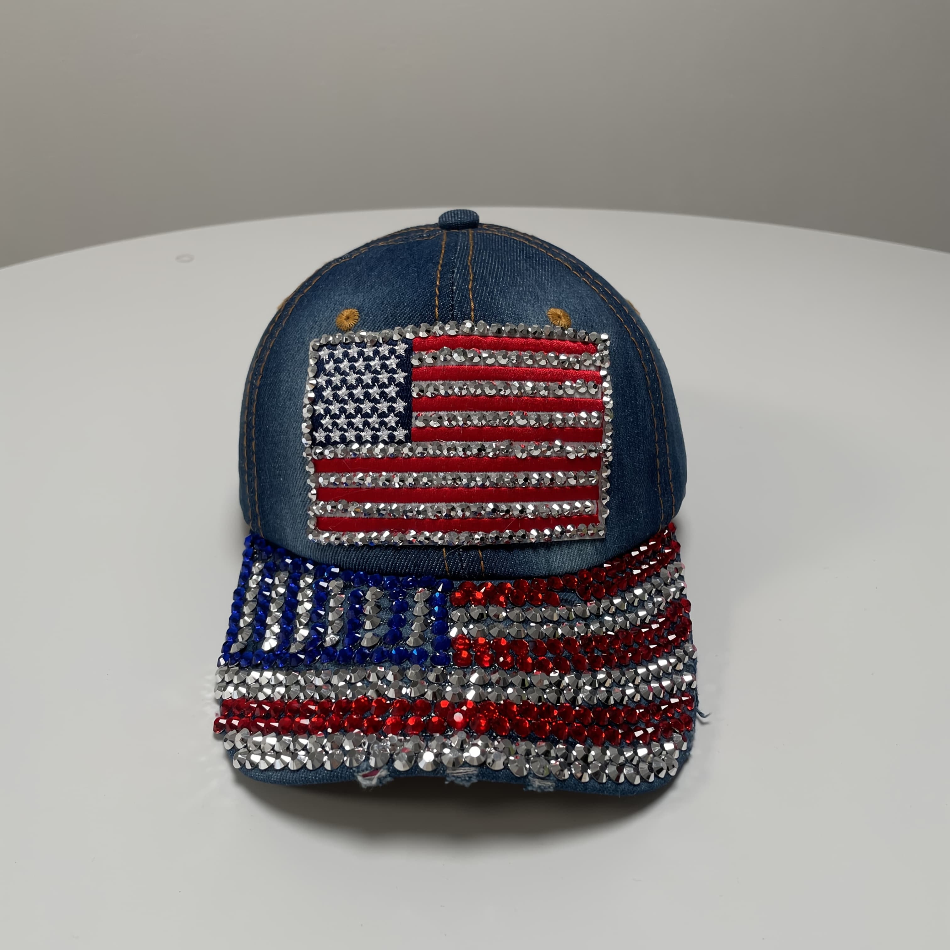 TEMU American Flag Baseball Suitable For Outdoor Wear - Adjustable Retro Sparkling Hat With Flag, Breathable Fabric For ,, Themed Parties & Casual Wear (hand Washable)