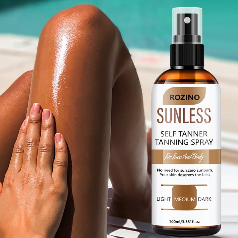 TEMU 3.381oz Self-tanning Spray For Skin Types - 2-in-1 Tanner With A Wheat- Formula, Convenient Spray For Face And Body, Free From Artificial Dyes, Quick Absorption