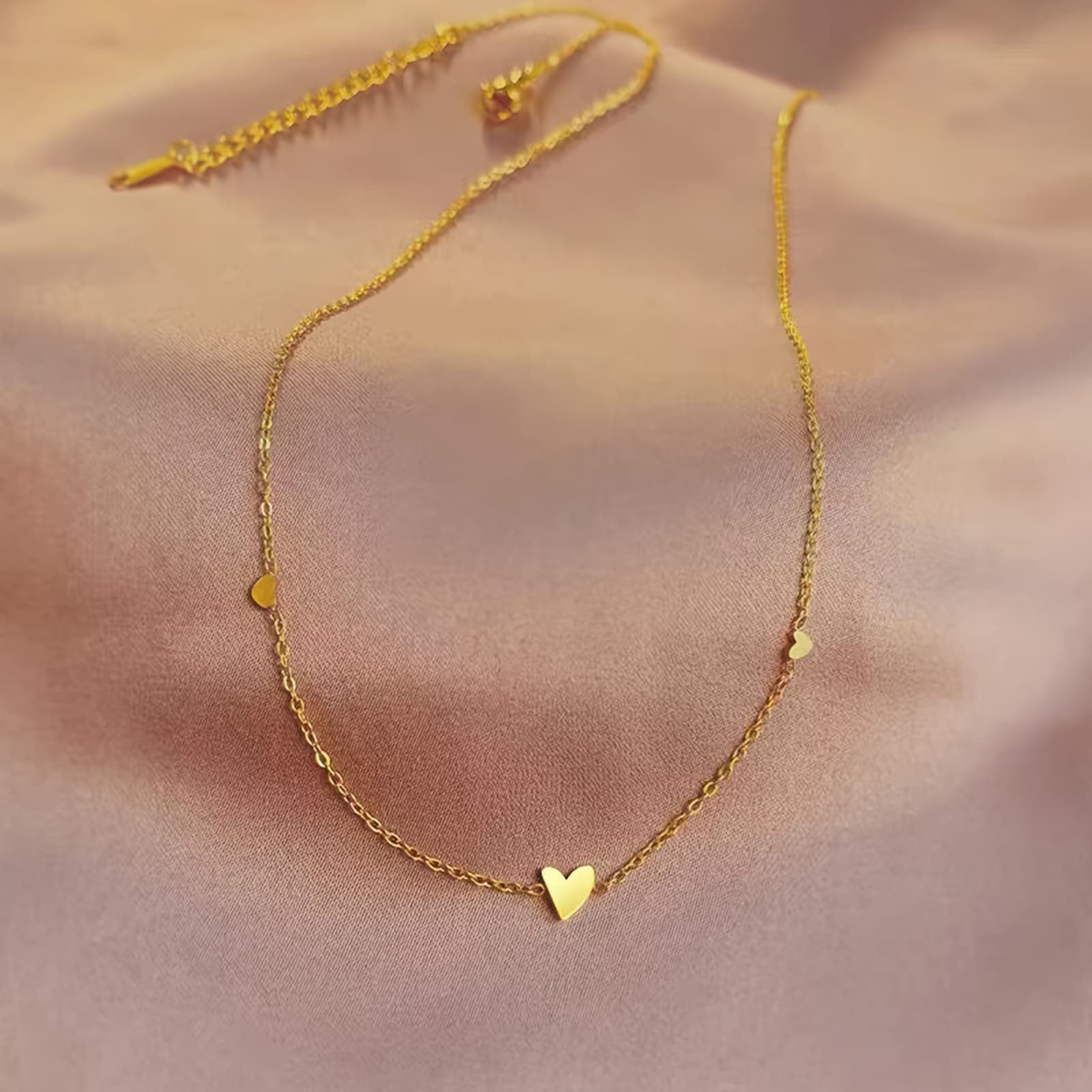 TEMU A Minimalist 18k Gold-plated Necklace With A , Suitable For Women, Featuring Stainless Steel Jewelry That Embodies For Everyday Wear.