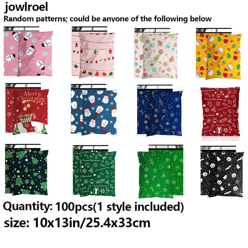 TEMU 100pcs/200pcs/300pcs Christmas Halloween Poly Mailers, Random Pattern, 10x13 Inches/26x33cm, And Tear Resistant Mailing Envelopes, Better To Become A Fashionable Single Product For Gift-