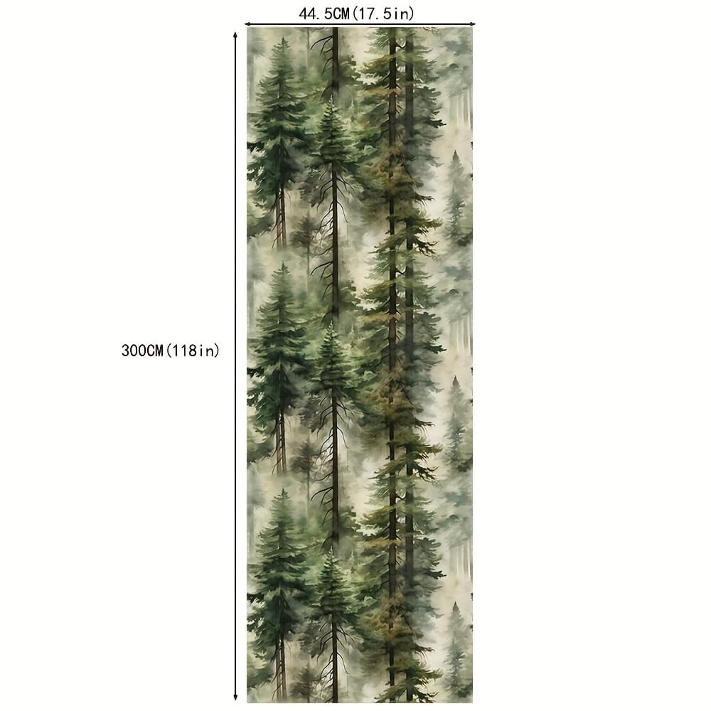 TEMU 1pc, 17.5*118in, Forest Peel And Stick Wallpaper, Boho Self Adhesive Wallpaper, Tree Wall Paper, Removable Wallpaper, Renter Friendly Contact Paper For Bedroom Bathroom Wall Decor
