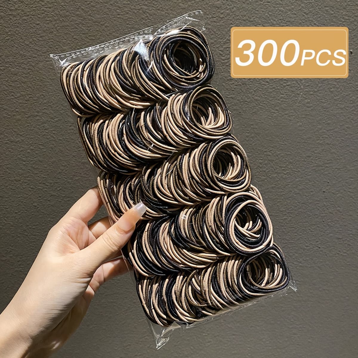 TEMU 300pcs Women's, Black And Brown, Fashionable And Easy, High-elastic Hair Ties, Suitable For Daily Use And Gifting