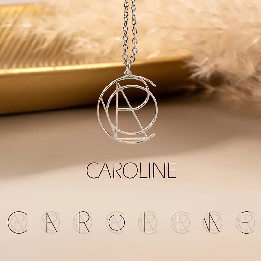 TEMU [customized] Personalized Stainless Name Logo Necklace, Custom Name Logo Necklace, Unique Creative Gift, Holiday Gift, Thanksgiving Gift