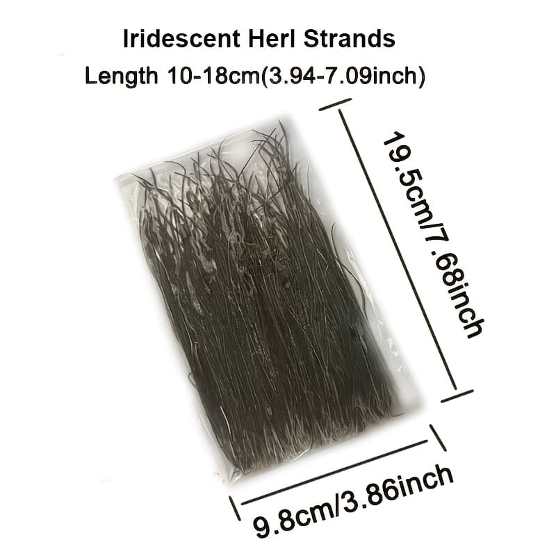 TEMU 1 Bag Iridescent Strands For Fly Tying, 10-18cm (3.94-7.09 Inches), Artificial Fly Fishing Lure Material For Dry And Wet Nymph Flies, Fly Tying Supplies And Accessories