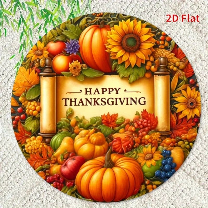 TEMU 2d Flat Printing, Pumpkin Metal Sign, Round Iron Autumn Decoration, Suitable For Garlands, Homes, Farmhouses And . Perfect Autumn Wall Art And Holiday Gift