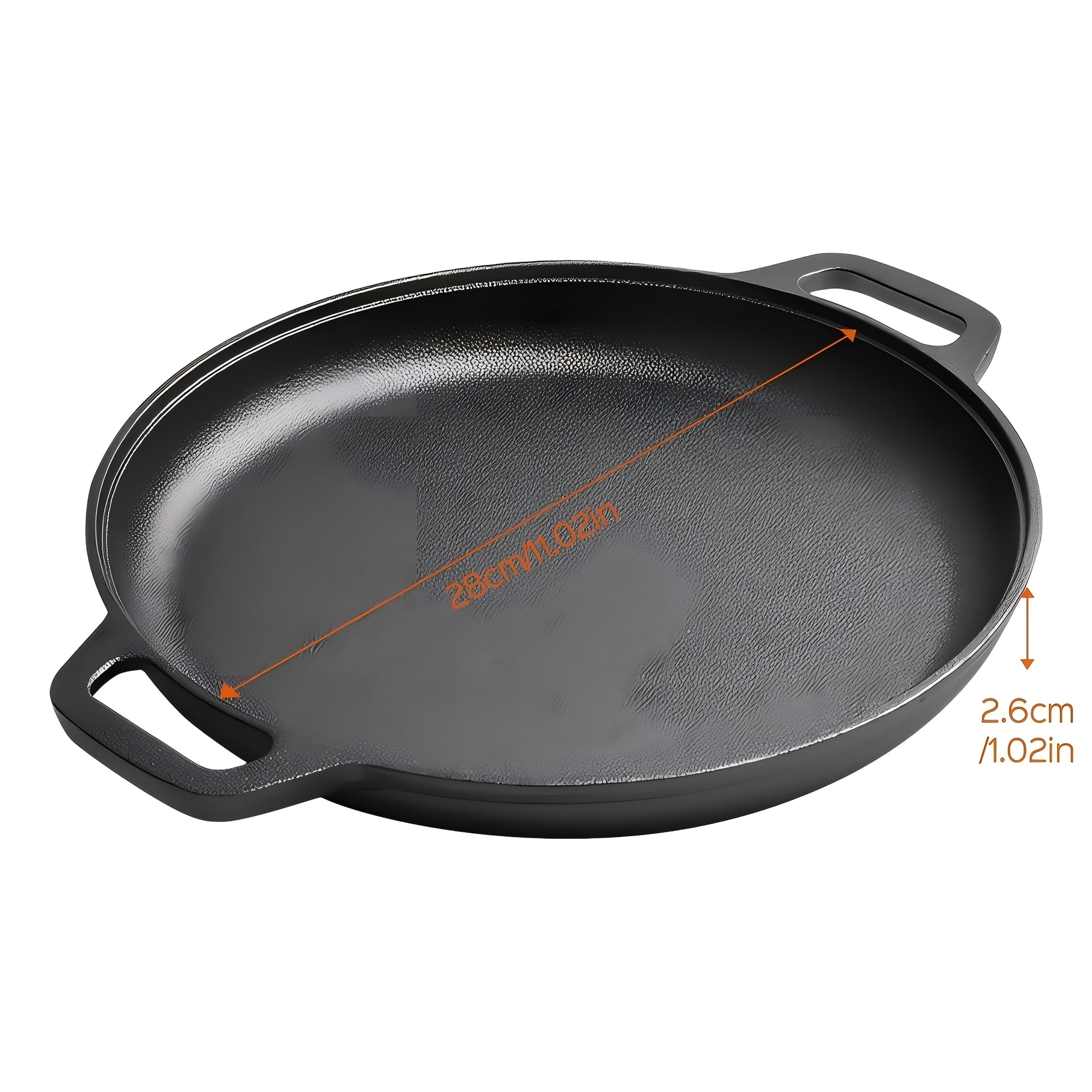 TEMU 11-inch Cast Iron Pizza Pan - Suitable For Baking In Oven, On Stovetop, Grill, Or Over Campfires - Sturdy, Heating, Cast Iron Griddle From