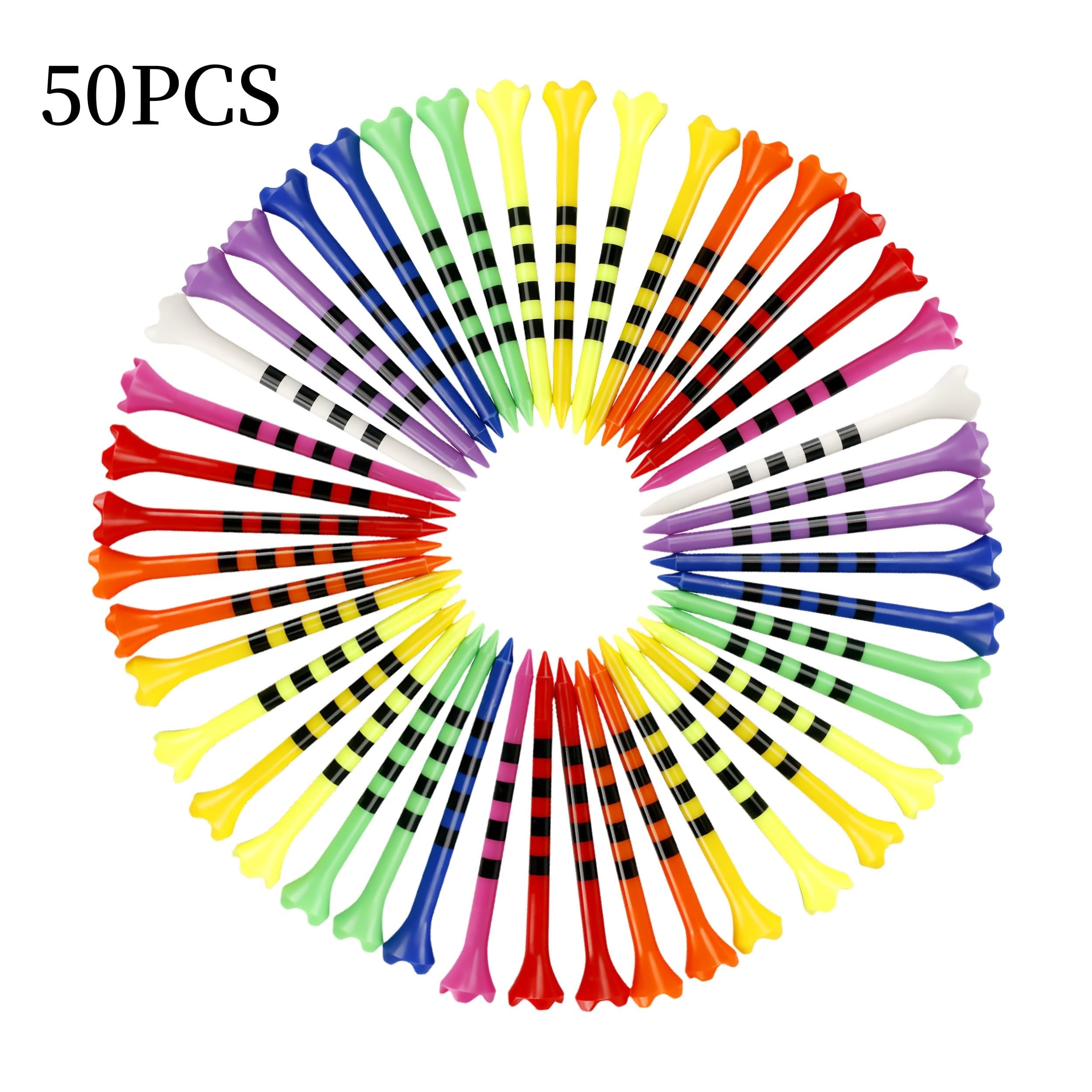 TEMU 50pcs Assorted Golf Tees, 3.26in Pe Plastic Golf Tee, Golf , Golf Tee, Accessories, Golf