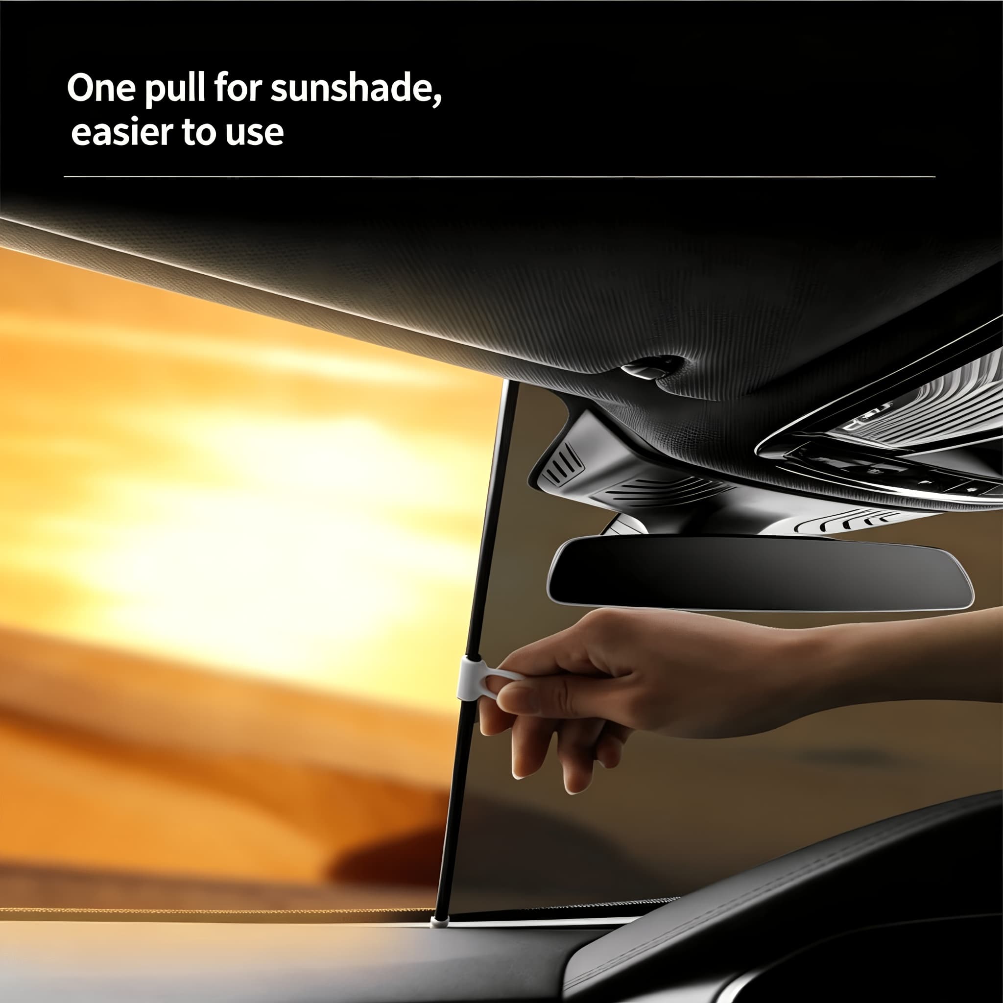 TEMU Retractable Sunshade For Car Kitchen Glass, Uv-blocking, Heat-insulating, And Privacy-protecting Curtain, Without Drilling Or