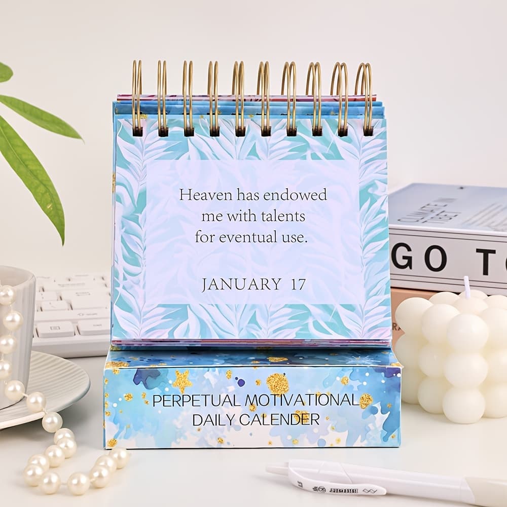 TEMU Motivational Calendar Perpetual Desk Calendar Planners Includes 365 Days Positive Quotes And Affirmations A Whole Year Of Inspirational Perfect Gifts For School Home Office