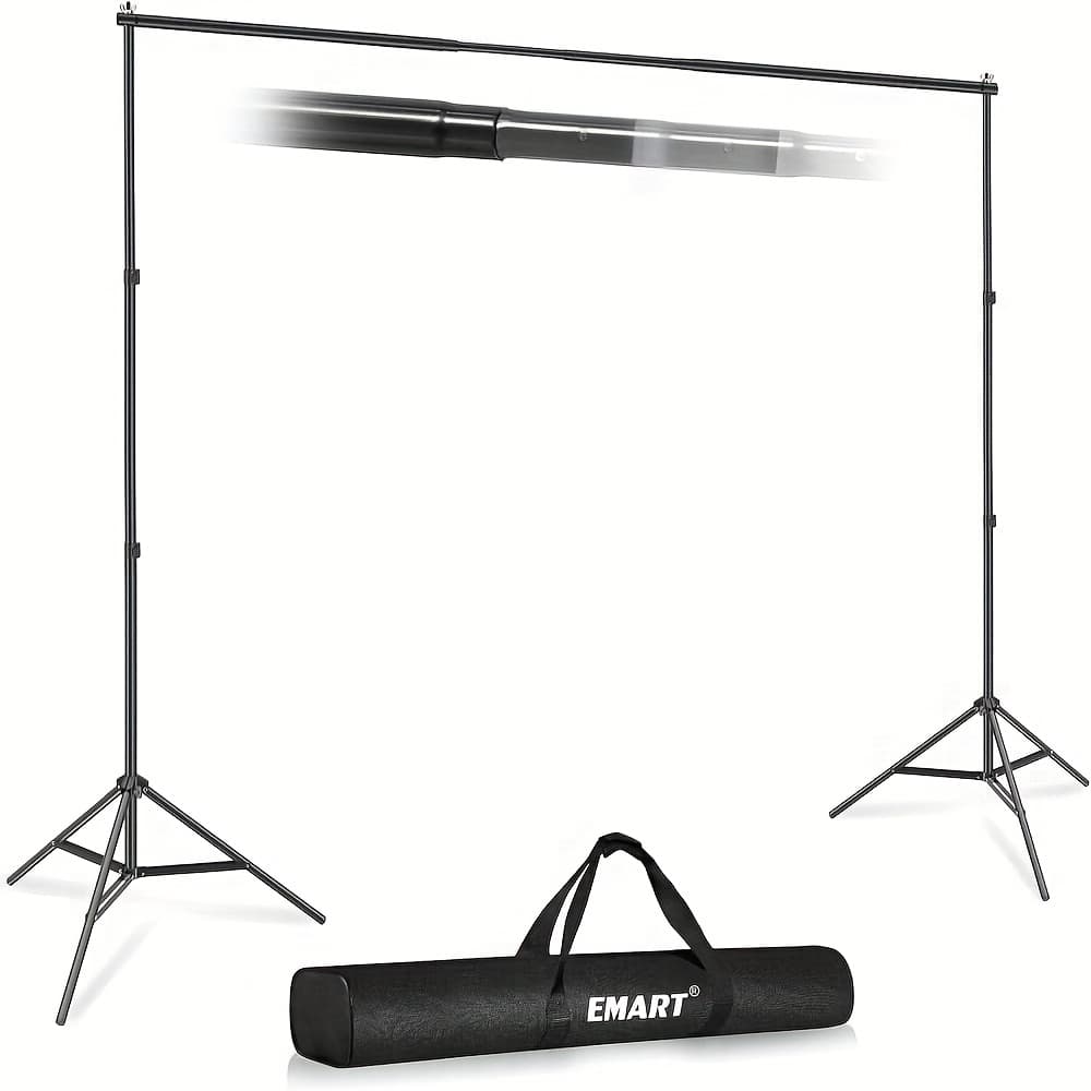 TEMU 10x7ft Adjustable Backdrop Stand Kit, Heavy-duty Photography Background Support With Carry Bag, Photo Video Studio Backdrop Stand For Parties, Weddings, Green Screen & Banner Display