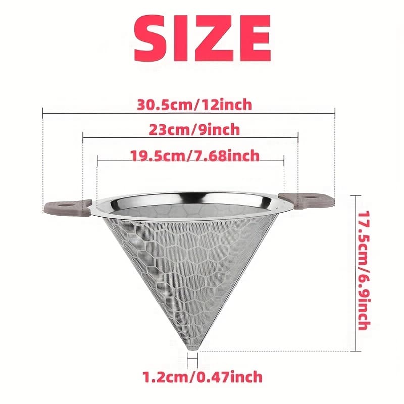 TEMU Stainless Steel Milk Tea Filter Screen, Insulated Bucket, Tea Sieve, Ultra- Screen, Soybean Milk And Juice Funnel, Tea And Tea Strainer For Milk Tea Shops