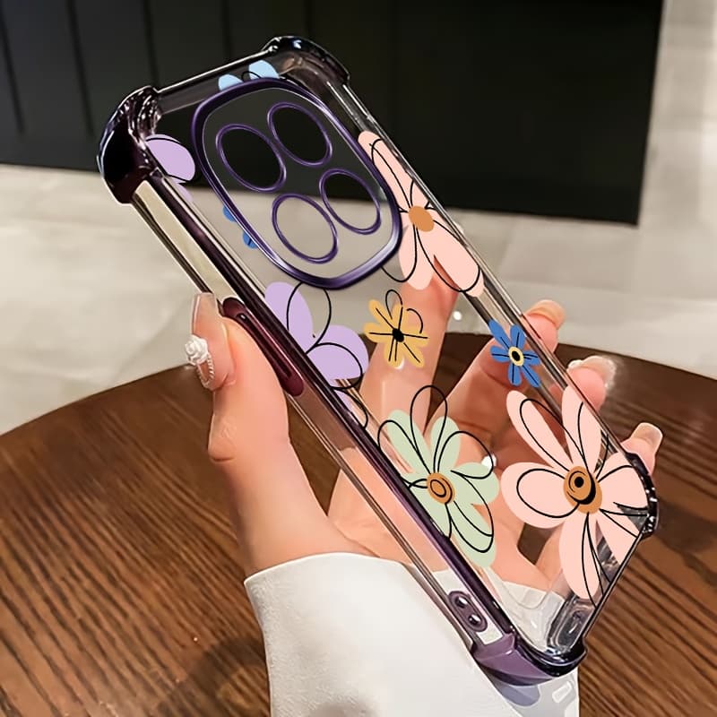 TEMU Phone Case: Electroplated Four-corner Protection For Redmi Note 14 Pro+ 5g, Note 14, 14 Pro, Glossy , Transparent, Shockproof Phone Case