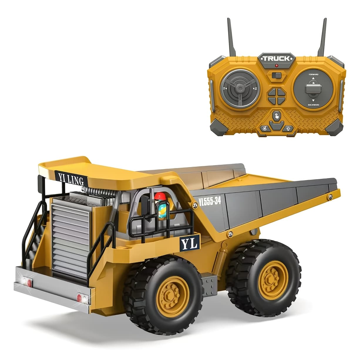 TEMU Remote Control Dump Truck Toy, 2.4ghz Remote Control Truck Toy With Light, 8+years Old Boy Building Toy, Christmas Birthday Gift