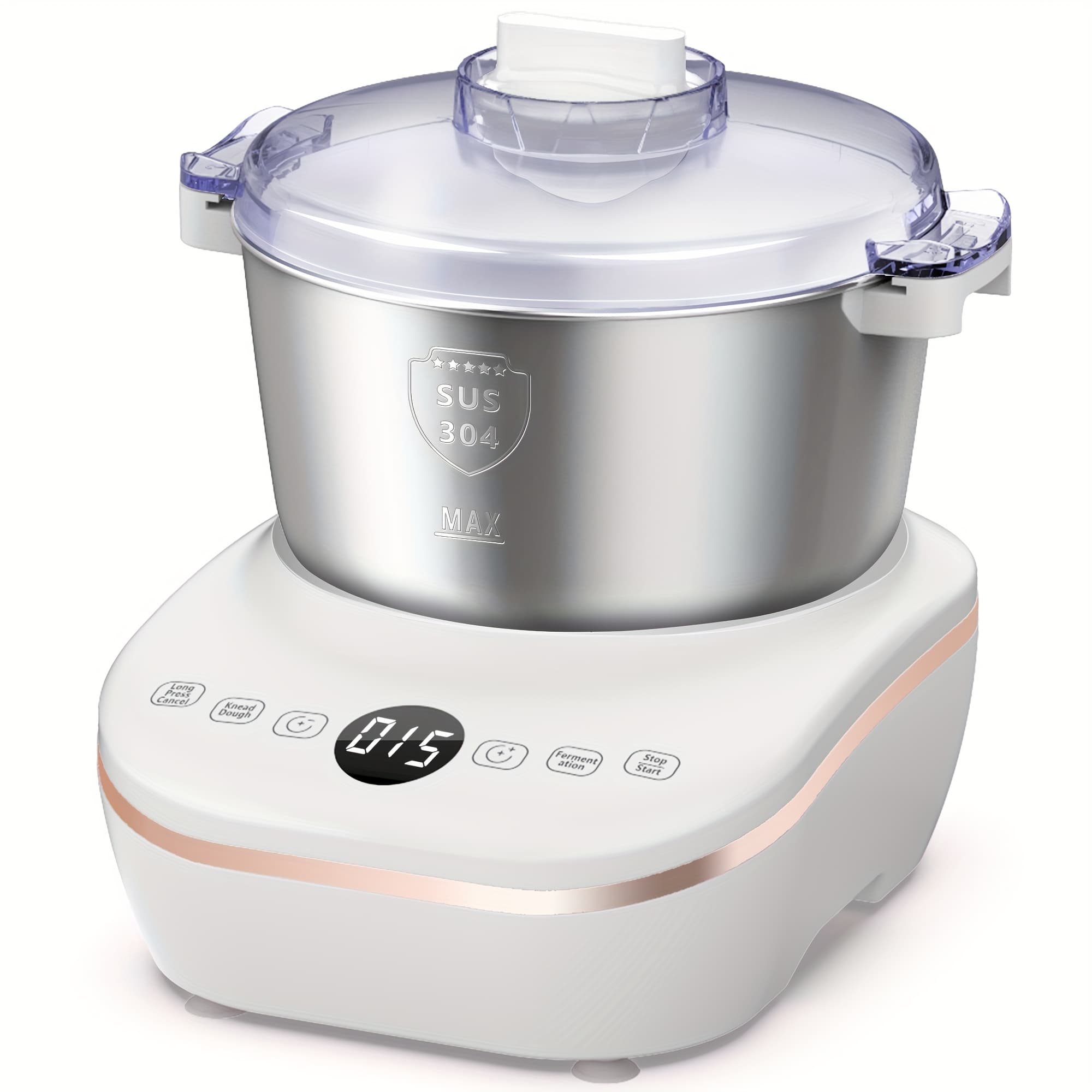 TEMU 7qt Electric Dough Maker With Temperature And User-, For Bread Mixer Machine, 304 Stainless Steel Dough Mixer Machine, Perfect For Bread, Pizza, , For Bread, Gift