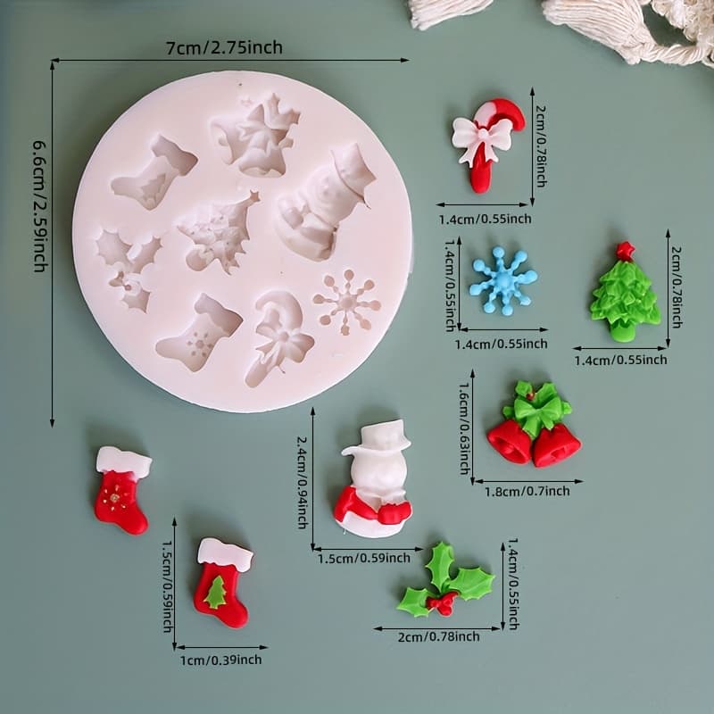 TEMU 1pc Reusable Silicone/resin Mold For Diy Christmas Candles, Soap, Wax & Clay Crafts - Snowflake, Stocking, , Cane, Snowman, & Bell Shapes - Non- Diy Molds (irregular Shape)