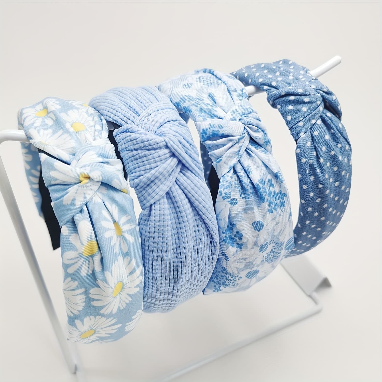 TEMU 4pcs Women's Hair Accessories Love Stripes Plaid Solid Color Tie Hairband Fashion Headband Daily Festival Party Wear Suitable For Teens.