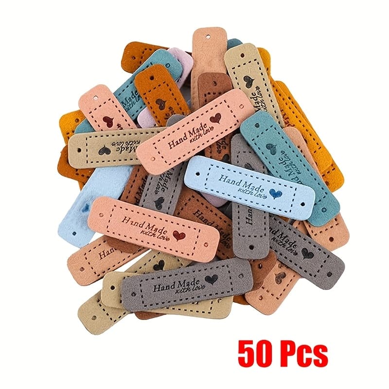 TEMU 50 Handmade Tags For Hats And Bags, Heart Labels For Crafting, Sewing Labels For Clothing, And Fashion Additions
