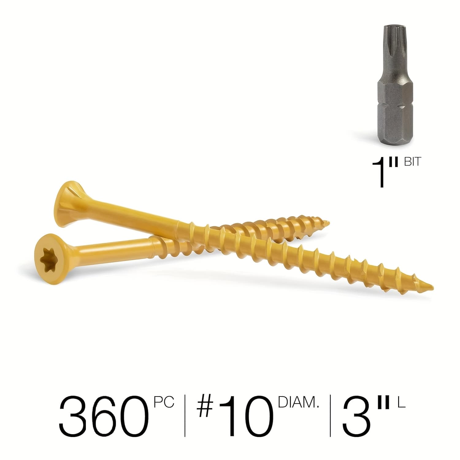 TEMU 4.9lb Deck Screws, Wood Screws #8 #10, Rust Resistant Epoxy Coated, Torx Drive Head Outdoor Decking Screws, With T25 Star Bit, Tan