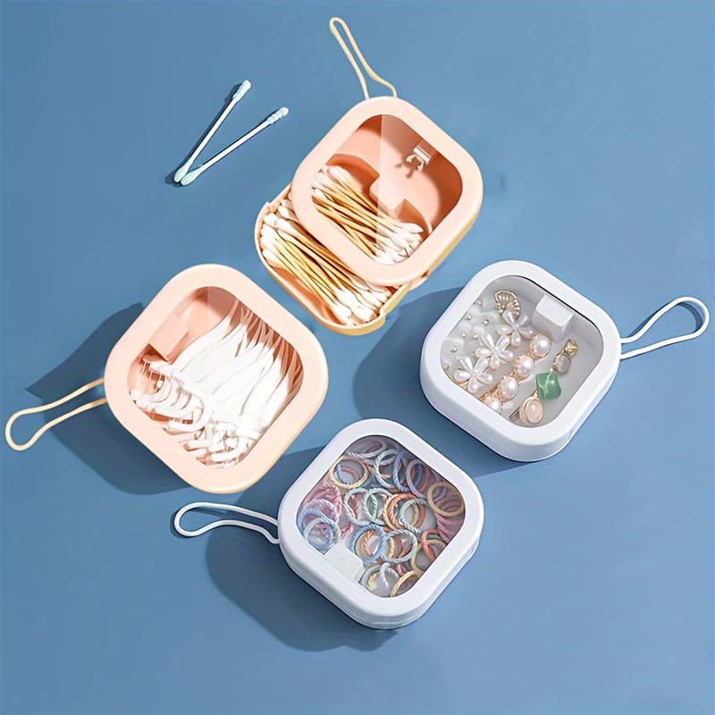 TEMU 4pcs Hair Tie Organizer, Small Portable Hair Tie Holder Clip Jewelry Organizer For Travel Little Girls Hair Accessories Organizer Best For Small Items Travel Organizer Or Storage, 2pink&2white