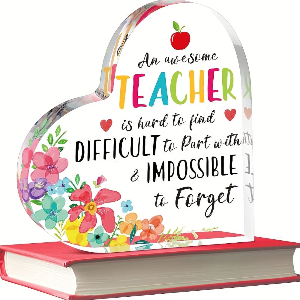 TEMU 2d Flat, Teacher Appreciation Gift For Women Thank You Graduation Gifts First Day Of School Thank You Paperweight Acrylic Keepsake For Office Classroom