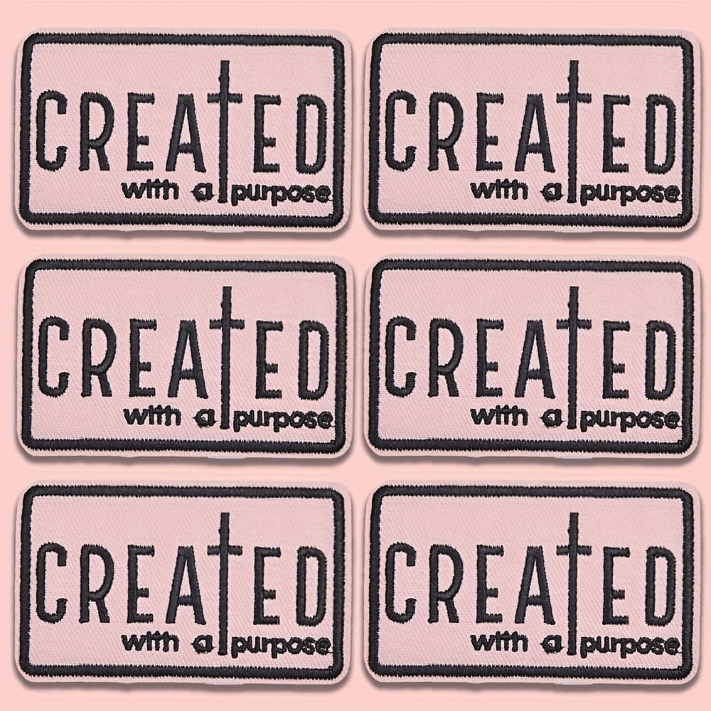 TEMU 6pcs Set Of " With A Purpose" Embroidery Patches, Very Suitable For Truck Drivers' Hats, Clothes, Diy Production, Etc