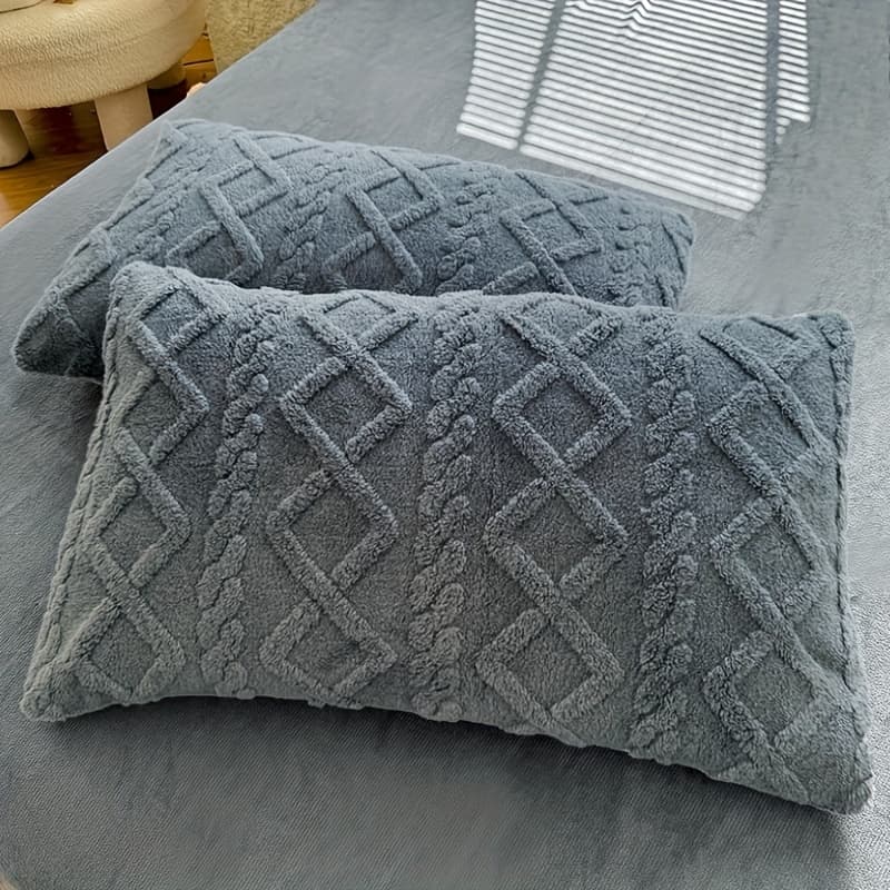 TEMU Set Of 2 Soft And Comfortable Thickened Warm Pillowcases