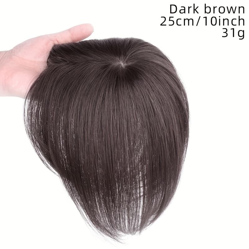 TEMU Wig Piece For Women, Covering White Hair On Top Of Head, Real Human Hair, 1pc, Volume Increase, Fluffy Replacement Piece