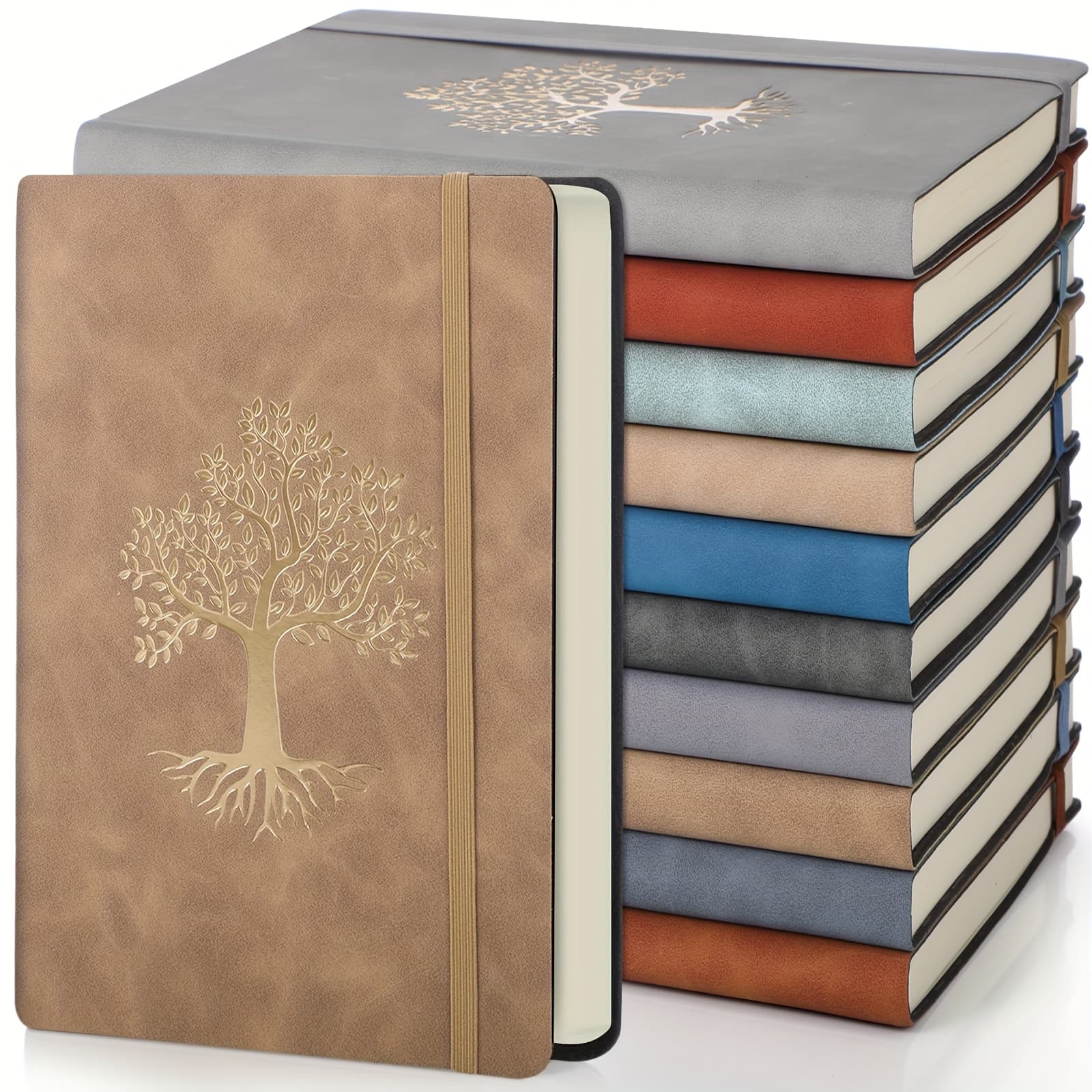 TEMU 10 Pack Lined Journal Notebook A5 Leather Hardcover Journals For Writing 200 Pages 10 Colors Notepad For Travel Work School Office Business Note Taking Diary 5.7" X 8.3" ( Color)