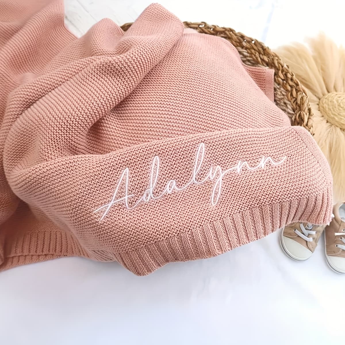 TEMU Custom Name Blanket, Personalized Embroidered Blanket, Name Blanket, Hospital Blanket