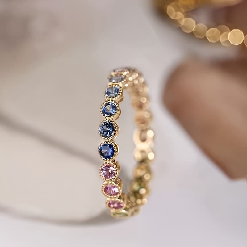 TEMU Stylish And Exquisite Women's Ring Set With Synthetic, Suitable For Parties, Banquets, Daily Leisure Accessories