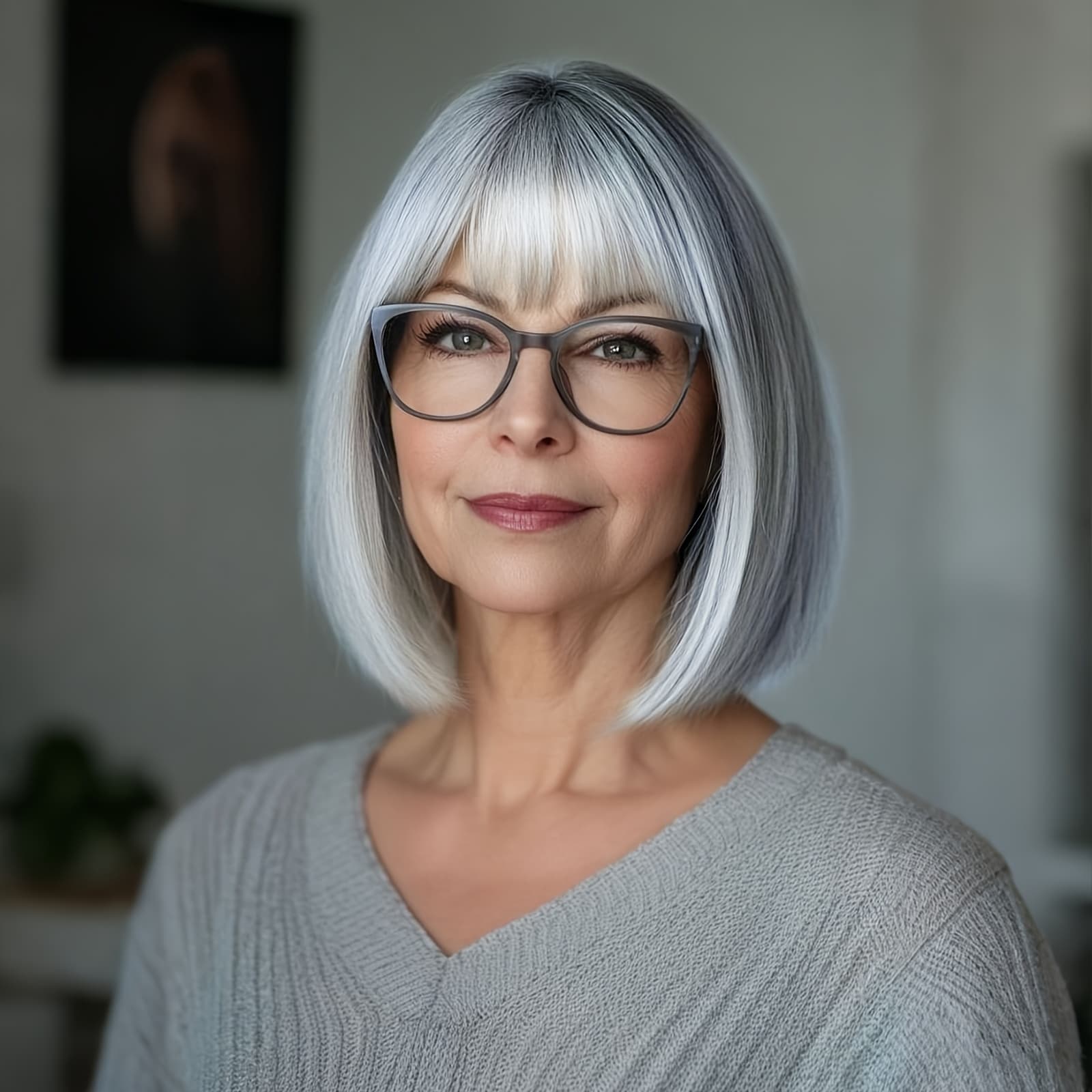 TEMU 8 Inch Short Straight Gray Wig With Bang For Women Costume Cosplay Wig Or Daily Use