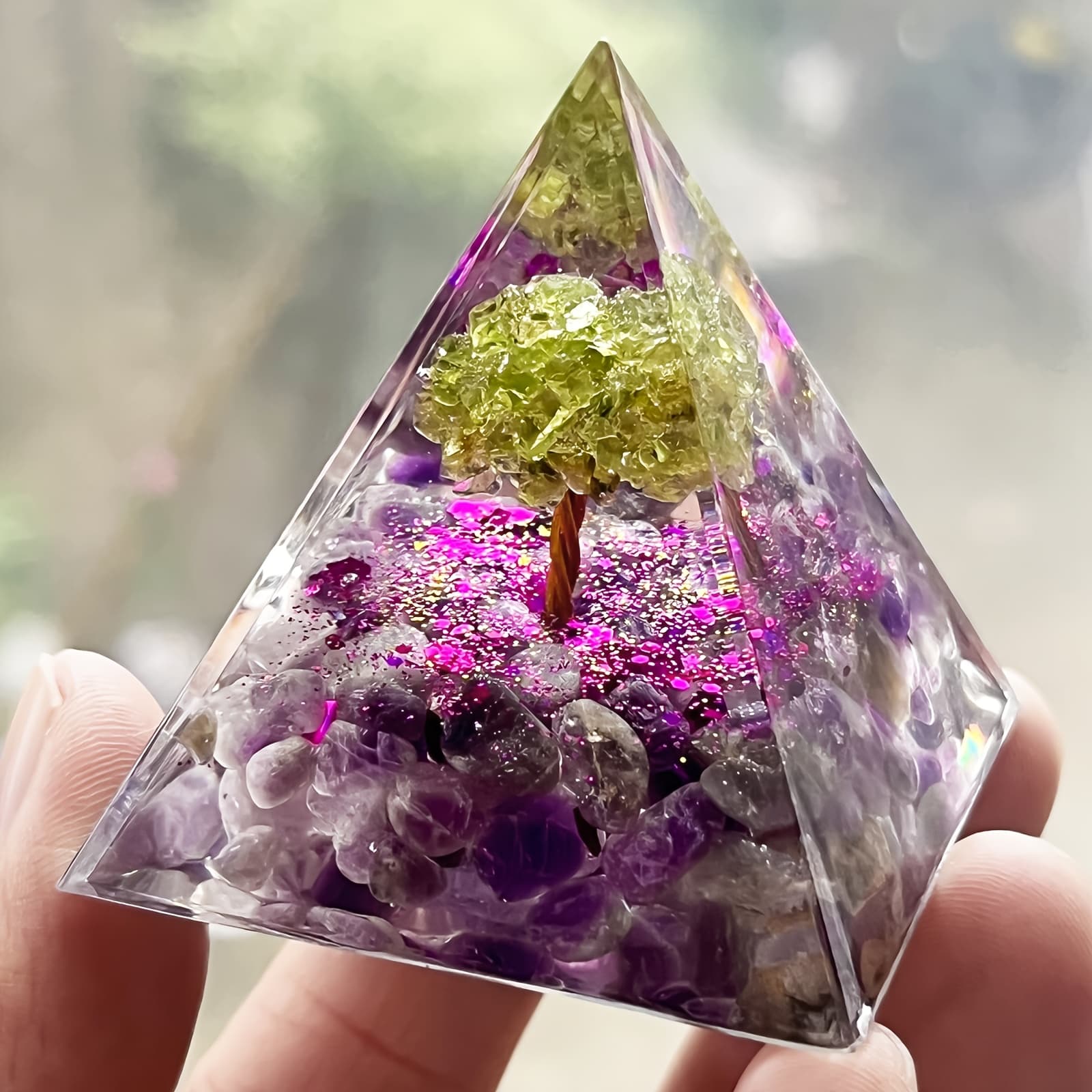 TEMU Amethyst Base Tree Pyramid