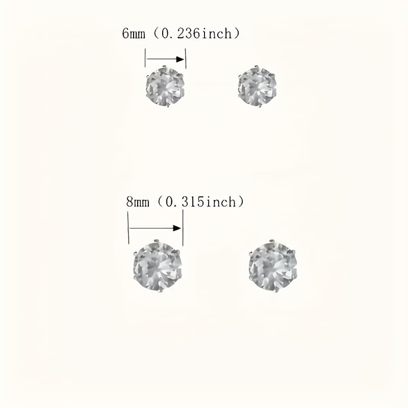 TEMU Fashionable Of Stainless Steel Clip Earring Set, Synthetic Zirconia Earrings, Non-perforated Body Jewelry, Simple And Fashionable, Suitable For Men And Women, Used As A Valentine's Day Gift