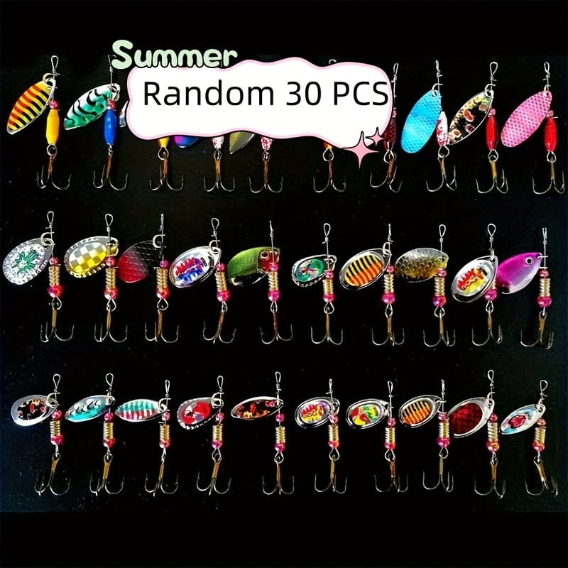 TEMU Random 30pcs Sparkling Sequins Fishing Lure- Realistic Metal Bait For Outdoor Fishing