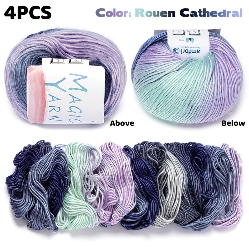 TEMU 4pcs/5pcs Gradient , Cathedral Soft And Durable 100% Acrylic Yarn For Crocheting, Rainbow Yarn, Suitable For Crochet Additions And Supplies Gifts, 120m And 50g (1.76 Oz) Per