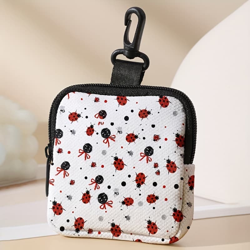 TEMU A Single Piece, Large Capacity Coin Purse With -star Ladybug Pattern, Printed. It Serves As A Multifunctional Wallet For Keys And Cards, Making It An Ideal Gift