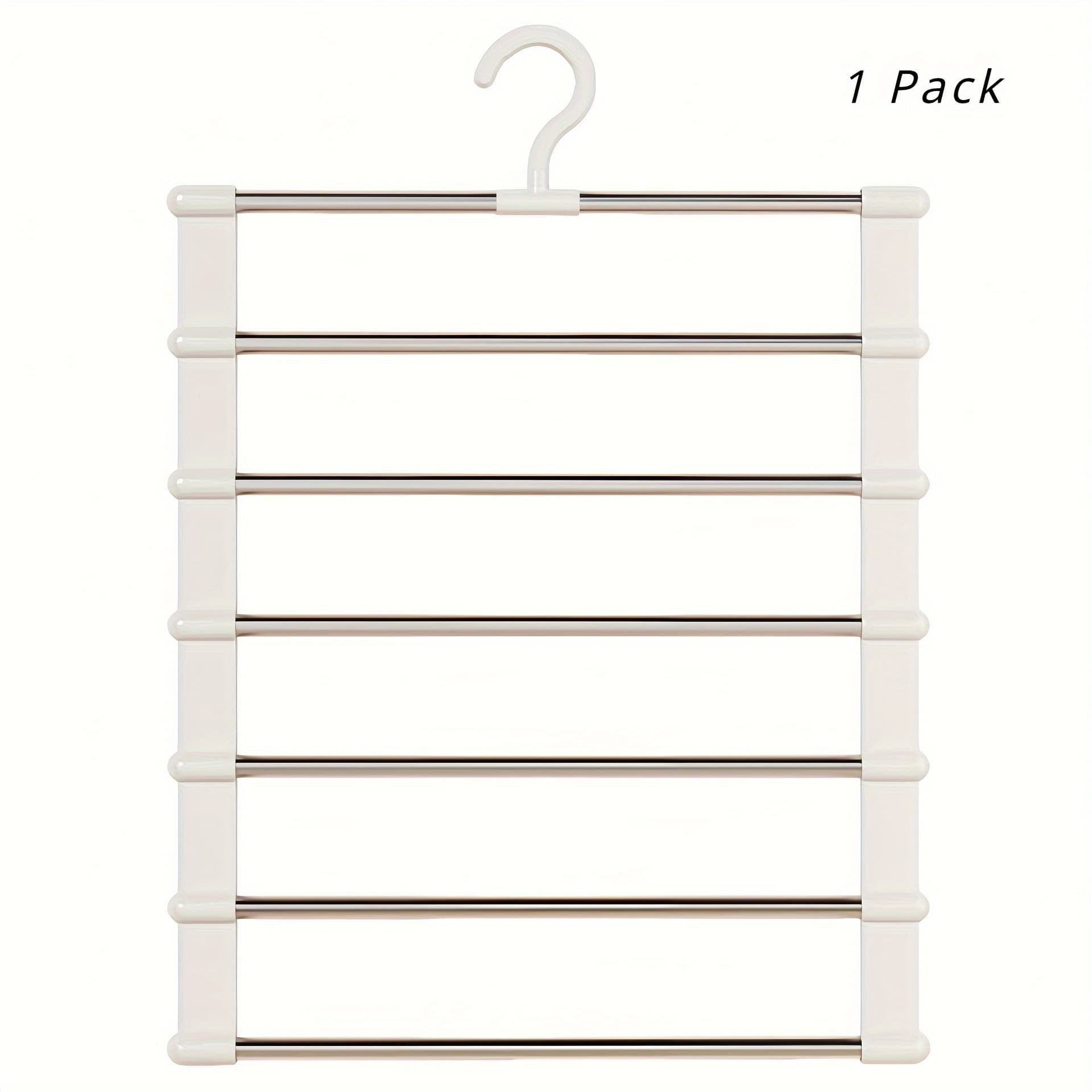 TEMU 1pc Of Space- Stainless Steel Hanger Designed For Jeans, Featuring A Foldable Design Suitable For Leggings And Palazzo Pants - Closet Magic