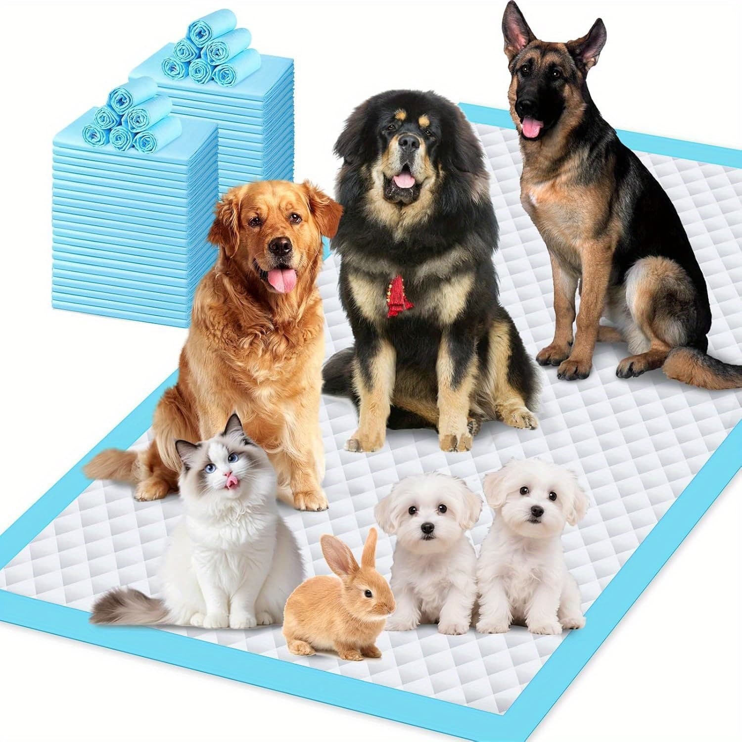 TEMU Xxxxl Puppy Pee Pads For Dogs 31"x56" 40 Count, 8 Layersextra Large Dog Pee Pads, Leak-proof & Super Absorbent Dog Pee Pads, Thicken Disposable Potty Pads Puppy Training Pads For Cats Rabbits