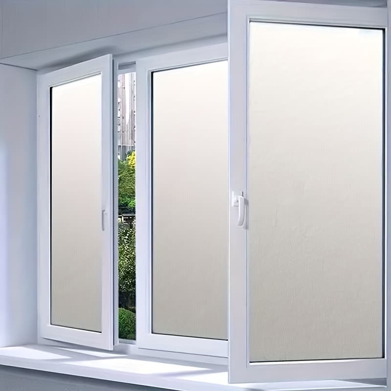 TEMU 1pc Privacy Window Sticker – Office, Bathroom & Home Frosted Window Film – Translucent & Opaque – Electrostatic Adhesive – Blocks & Glare (19.69in. X 118.11in.)
