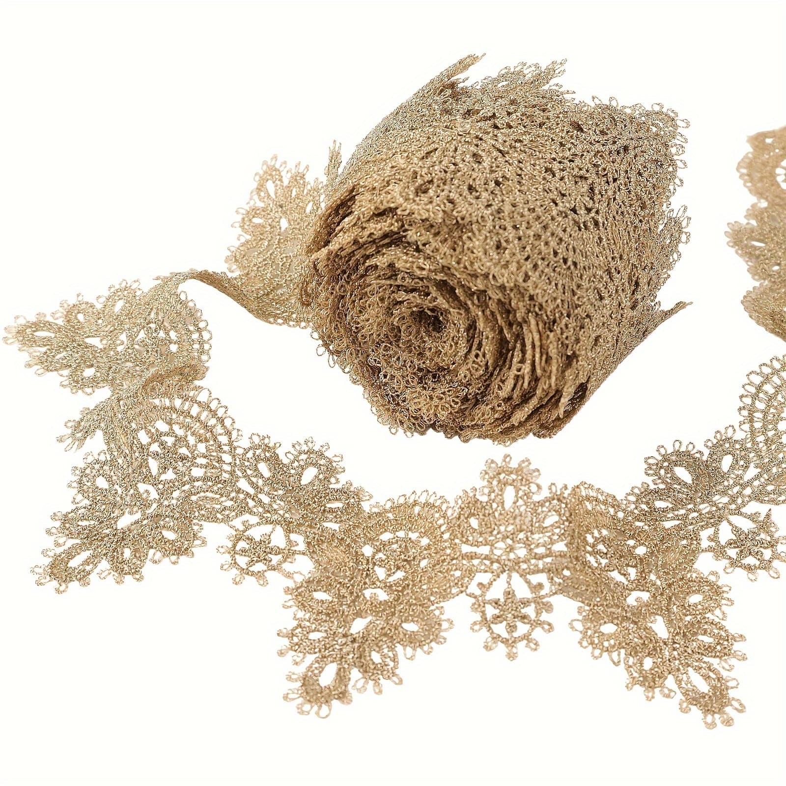 TEMU Lace Metallic Lace Ribbon For Home Decoration, Garments Accessories