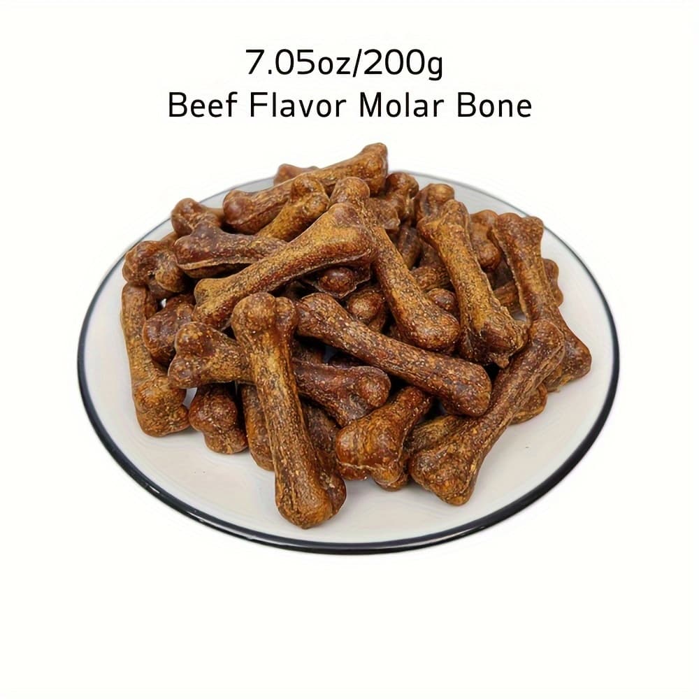 TEMU Beef Flavor Molar Bone In 7.05oz And 14.11oz (200g And 400g), Made With . Treats Are , Long-lasting Chews That Are High In Protein And Low In Fat