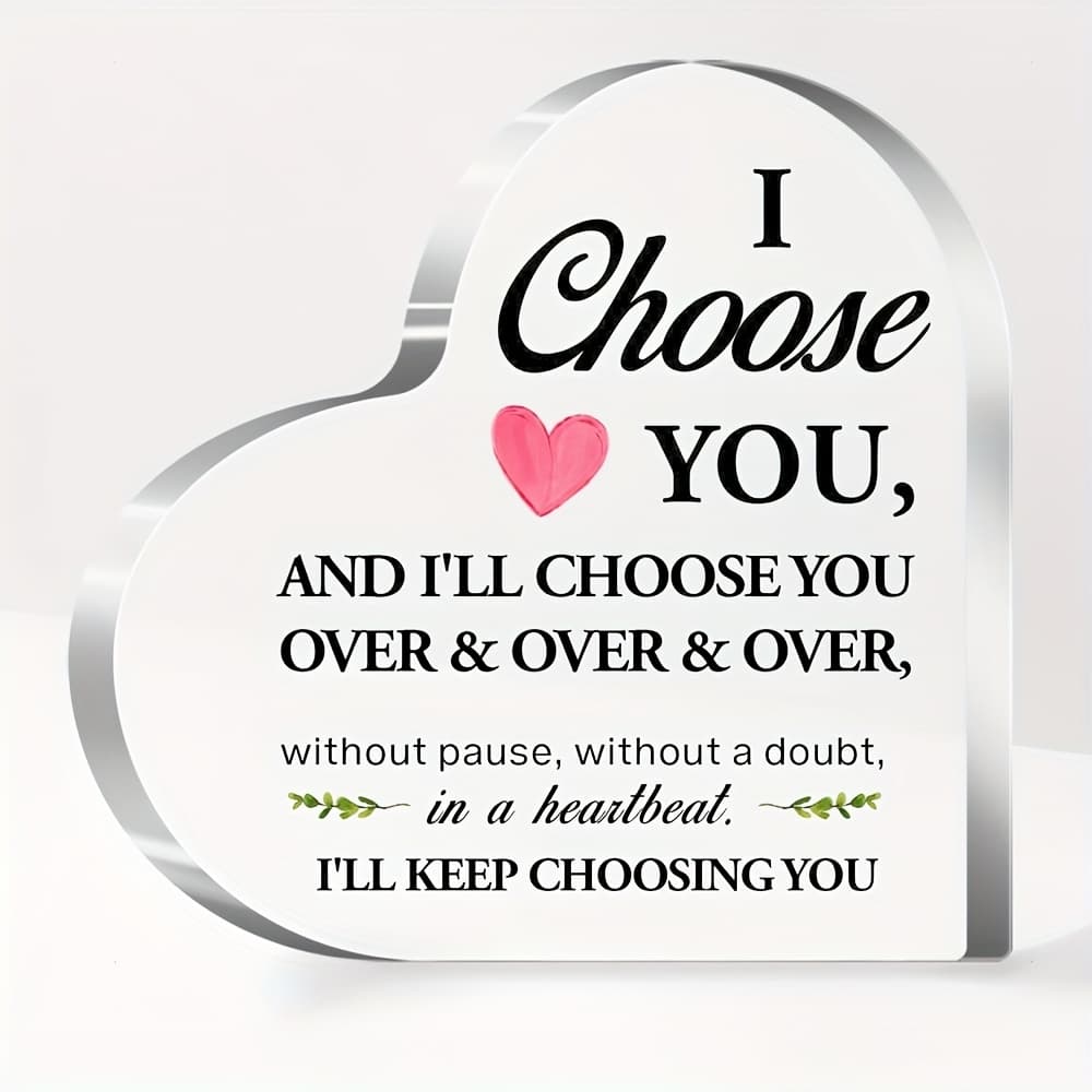 TEMU [2d Flat] Presents For Him On Valentine's Day, Gift Suggestions For Your , Gifts For Your Husband, Wedding Presents For Him, You Gift For Him, You Acrylic Heart Plaque