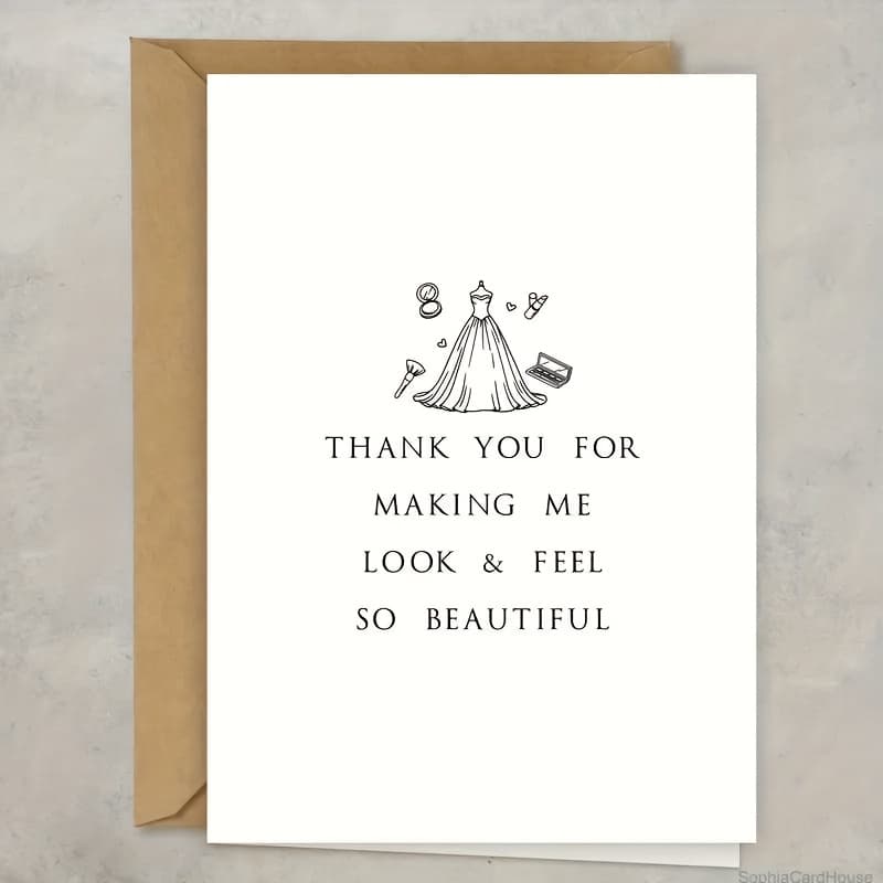 TEMU A Wedding Card - Personalized Thank You For Beauty Services, In English - Suitable For Anyone On Their