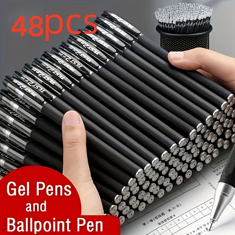 TEMU 48 Pen Set In A Set, High-gloss Gel Pen, Gp380 High-performance Quick-drying Ink, Smooth Writing - Designed For Students' Exams, Professionals And Home Writers. Christmas, Halloween, Thanksgiving