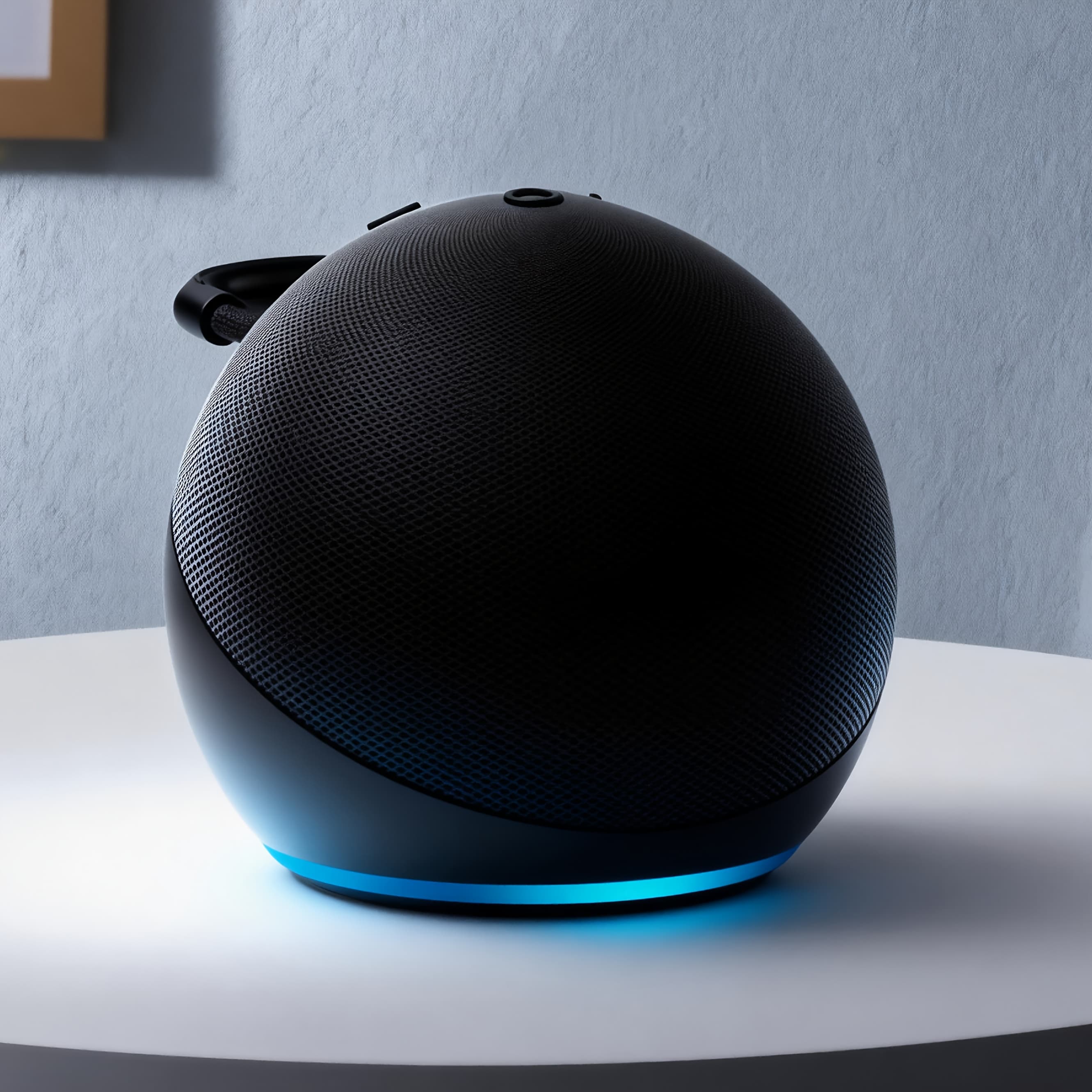 TEMU Spherical 5th Gen Speaker With Rgb Led Light, , Tws Connection And Portable Base.