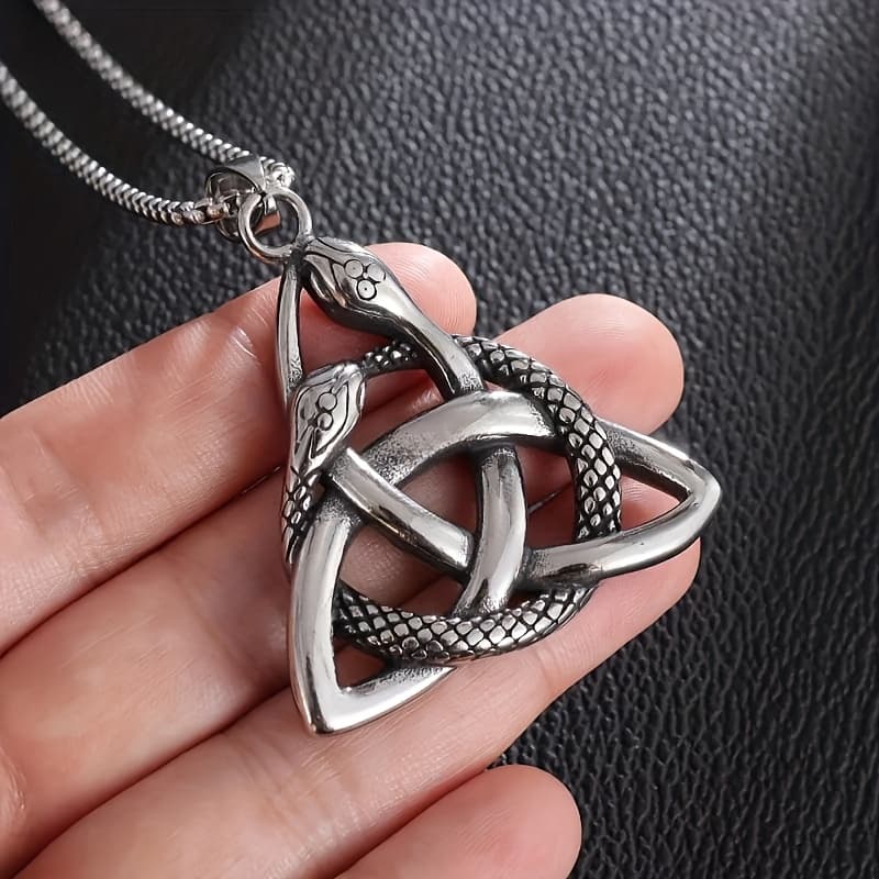 TEMU Creative Pendant Necklace Ladies Nordic Celtic Witch Knot Amulet Pendant Jewelry, For Halloween