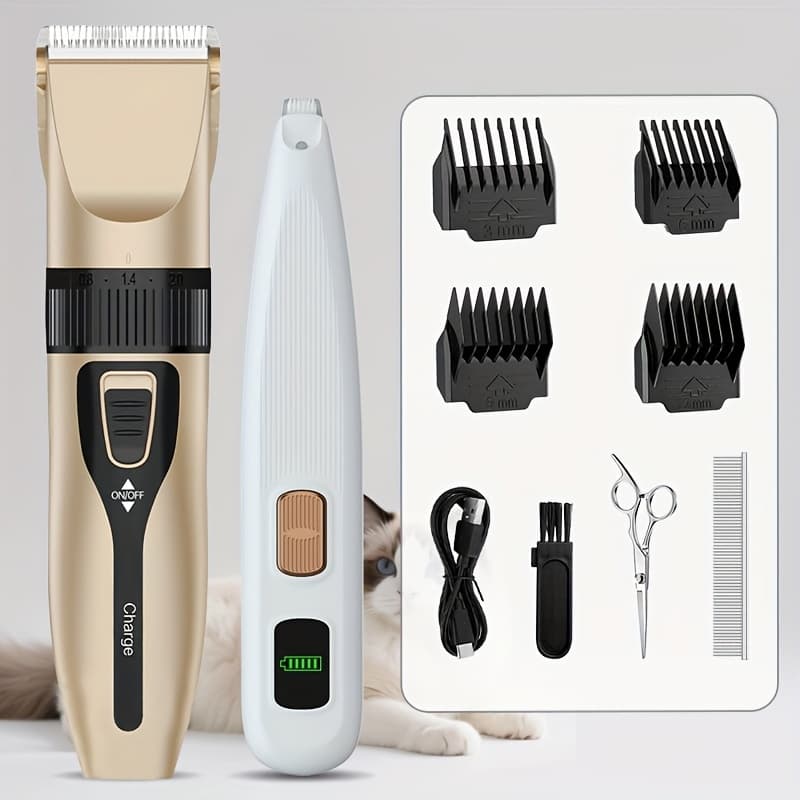 TEMU Quiet Dog Grooming Kit With Rechargeable Clippers And Cordless Electric Shaver For Pets (suitable For Dogs And Cats)