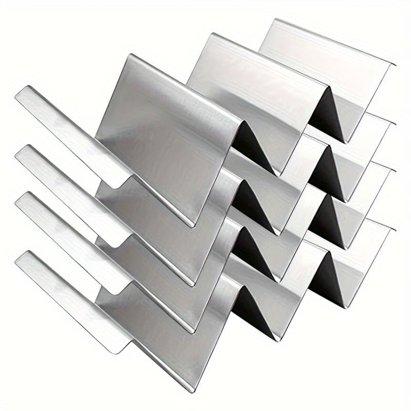 TEMU 2 / 4/8pcs Stainless Steel Taco Holder Messico Taco And Pancake Holder W Tray Fits Taco Pancakes