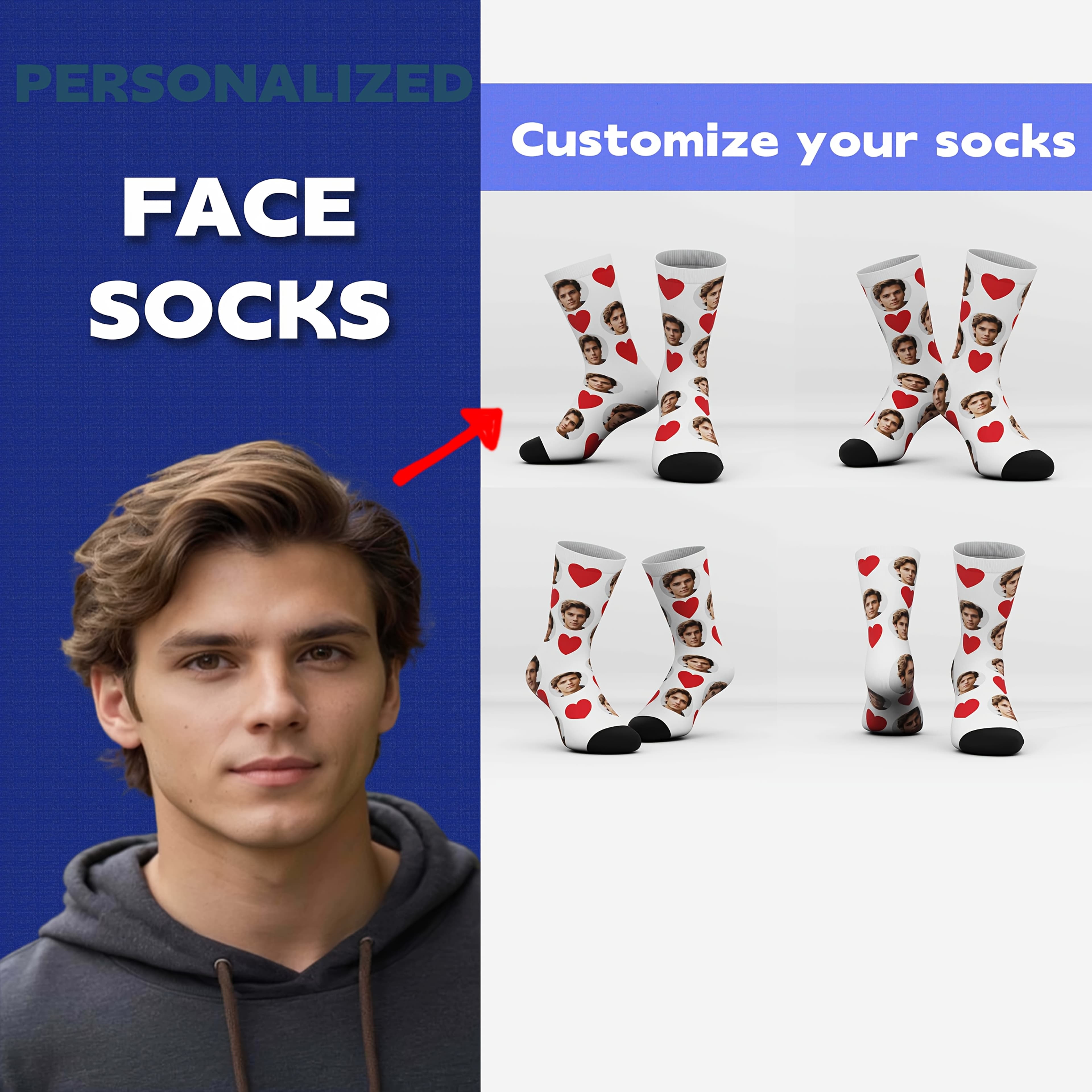 TEMU A Pair Of Personalized 360-degree Printed Unisex Socks Featuring . Suitable For Fashion And Casual/sportswear, Socks Are Comfortable, Breathable, And Creatively . An Ideal Gift For All —perfect