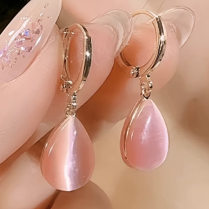 TEMU 1 Pair Of Elegant Earrings With Sparkling Rhinestones - Plated Alloy, Suitable For Casual Decoration